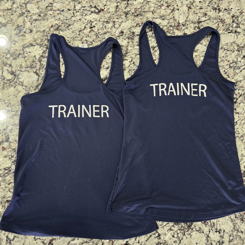Navy Blue Trainer Tank Tops